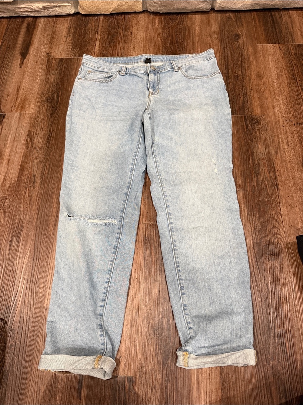 GAP Light Blue Boyfriend Jeans with Rolled Cuffs